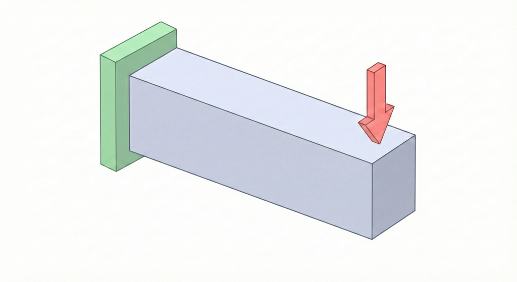 Fixed Beam — Point Load – problem setup